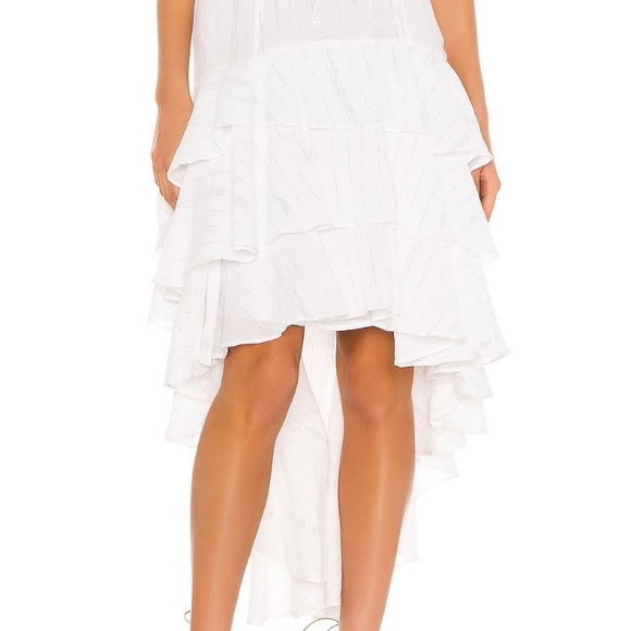 Majorelle white tiered high low skirt - Picture 5 of 7
